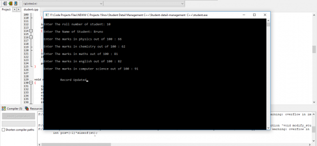 Student Detail Management System In C++ With Source Code | Source Code ...