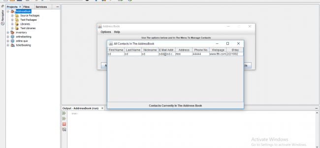 Screenshot 922 650x300 - Simple Address Diary In Java, CVS With Source Code