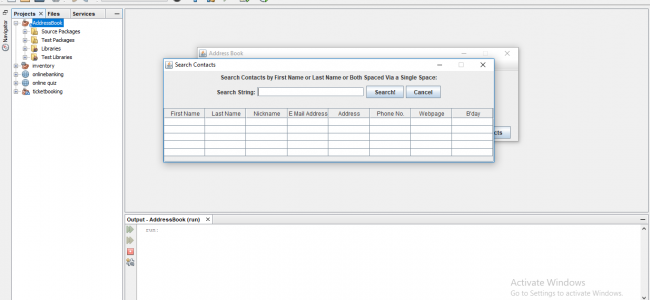 Screenshot 923 650x300 - Simple Address Diary In Java, CVS With Source Code