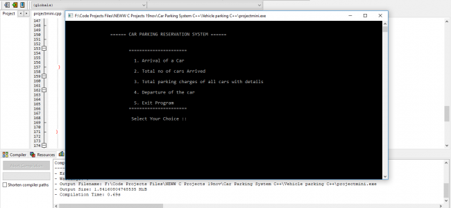 Screenshot 93 650x300 - Car Parking Reservation System In C++ With Source Code