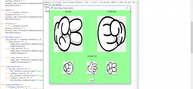 Rock, Paper, Scissors Game In PYTHON With Source Code | Source Code ...