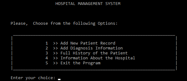 HOSPITAL MANAGEMENT SYSTEMS IN C++ WITH SOURCE CODE