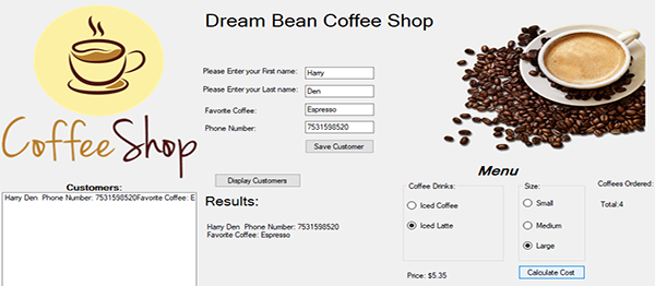 Screenshot coffeeshopsi - SIMPLE COFFEE SHOP SYSTEM IN C# WITH SOURCE CODE