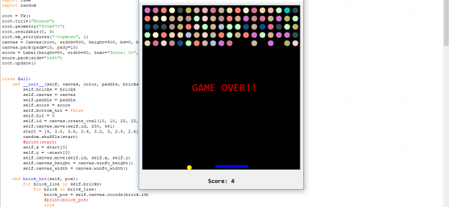 Bounce Ball Game In PYTHON With Source Code | Source Code & Projects
