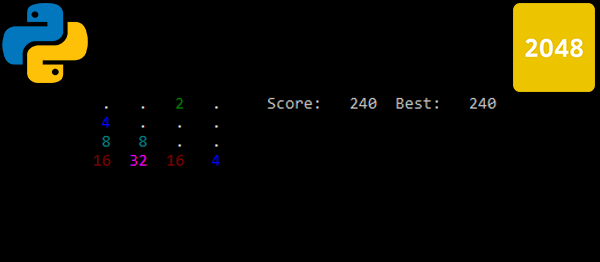 Screenshot 2048gamepython - 2048 Game In PYTHON With Source Code