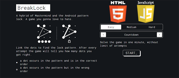 BREAK LOCK CHALLENGE GAME IN JAVASCRIPT WITH SOURCE CODE