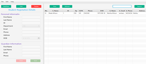 STUDENT REGISTRATION SYSTEM IN JAVA WITH SOURCE CODE