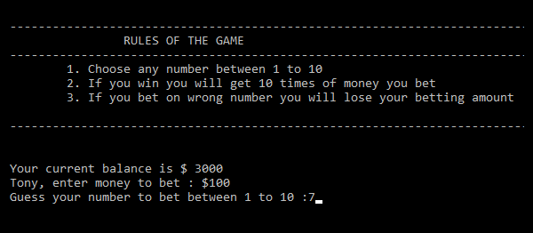 Casino Number Guesser Game In C With Source Code Source Code Projects