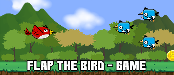 Screenshot flapthebird - FLAP THE BIRD GAME IN UNITY ENGINE WITH SOURCE CODE