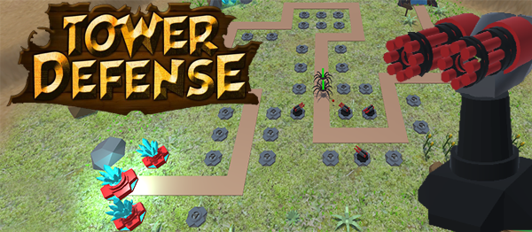 Screenshot towerdefense - TOWER DEFENSE GAME IN UNITY ENGINE WITH SOURCE CODE