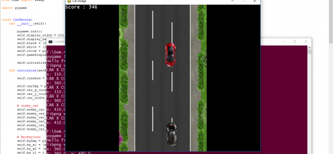 Car Dodge Game In PYTHON With Source Code | Source Code & Projects