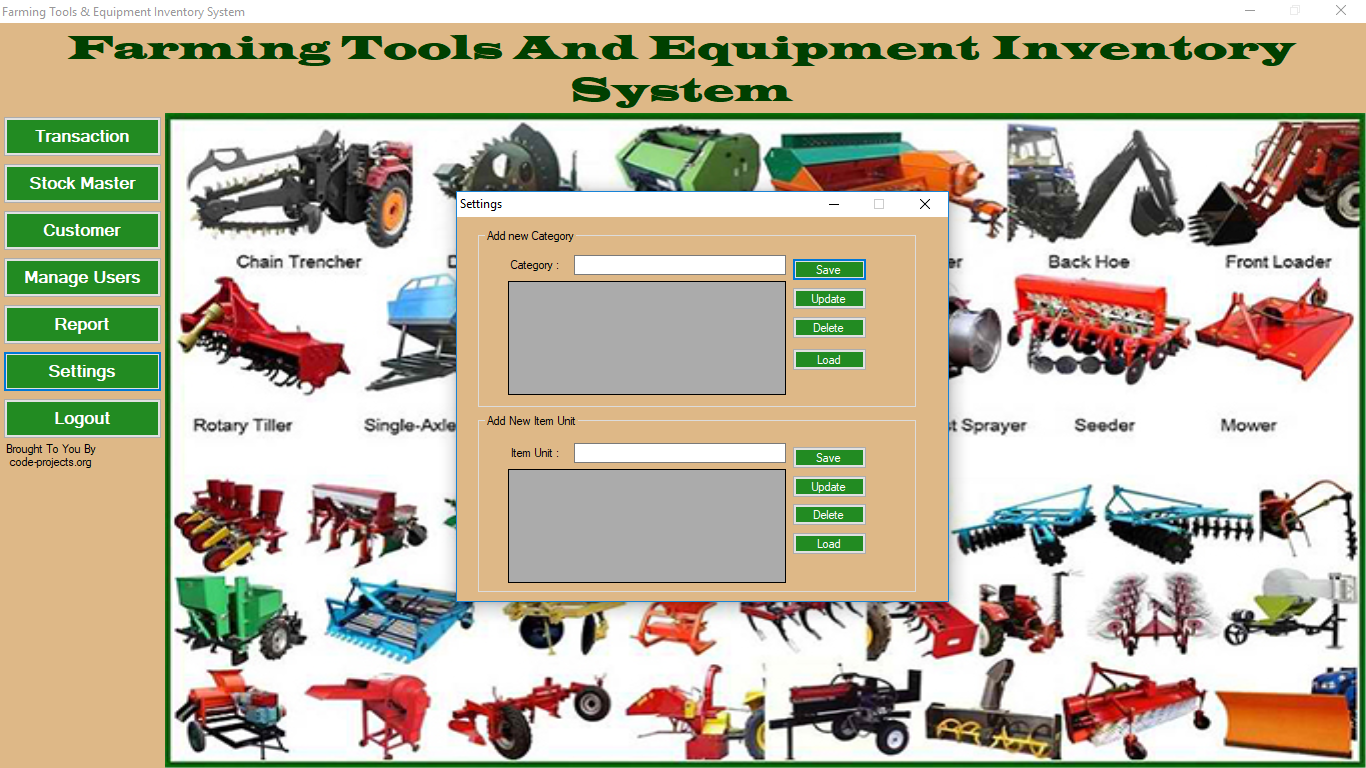 farming tools and equipment inventory system in vb net with source