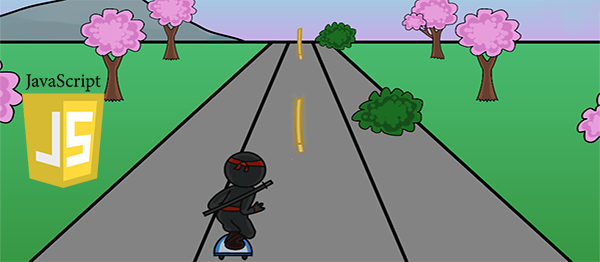 NINJA VERSUS SKATEBOARD GAME IN JAVASCRIPT WITH SOURCE CODE