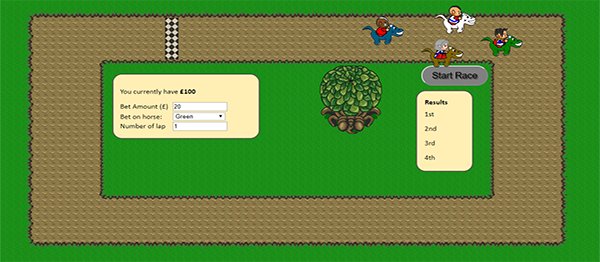 Screenshot 849 - Horse Racing Game In JavaScript With Source Code