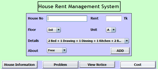 Screenshot JavaHouseRent - House Rent Management System In Java With Source Code