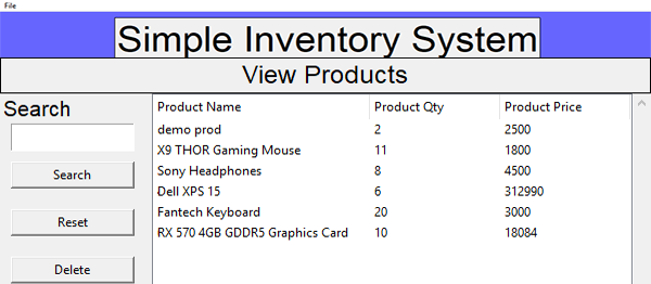 SIMPLE INVENTORY SYSTEM IN PYTHON WITH SOURCE CODE