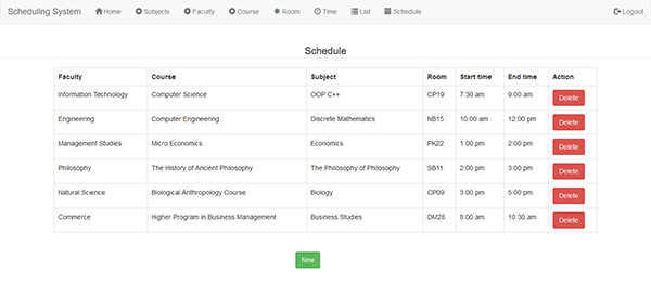 Screenshot simpleSchedulingSystemPHP - Simple Scheduling System In PHP With Source Code