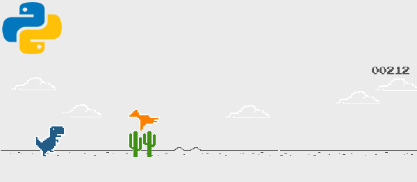 Screenshot DinoRunGamePYTHON - DINO GAME IN PYTHON WITH SOURCE CODE