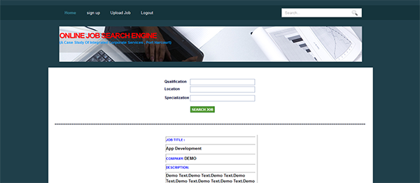 ONLINE JOB SEARCH ENGINE IN PHP WITH SOURCE CODE