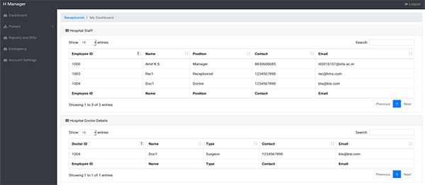 Dashboard 1 - Patient Data Management System In JavaScript With Source Code