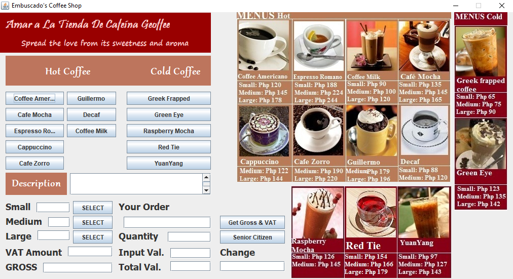 Coffee Shop System In JAVA With Source Code Source Code Projects