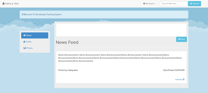 Screenshot ScholarsTrackingSystemPHP - SCHOLARS TRACKING SYSTEM IN PHP WITH SOURCE CODE