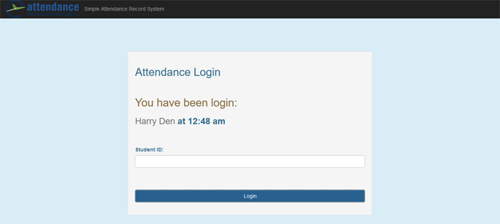 Screenshot SimpleAttendanceRecordSystemPHP - SIMPLE ATTENDANCE RECORD SYSTEM IN PHP WITH SOURCE CODE