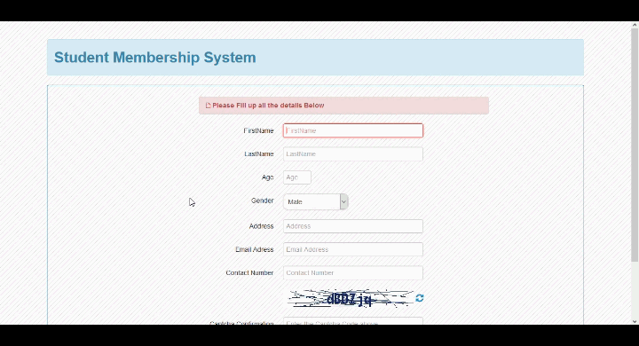 Student Membership System in PHP