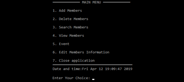 IT Club Management System in C Programming