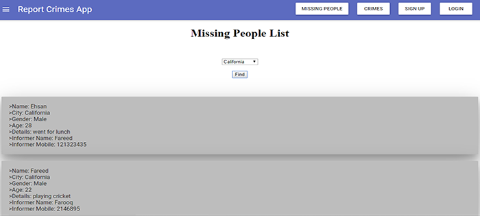 Crime Reporting System In ReactJs