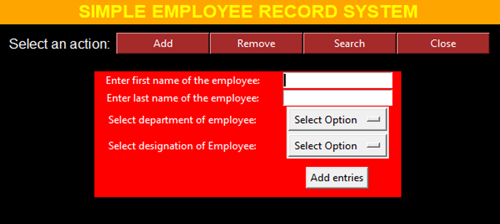 Simple Employee Record System in Python