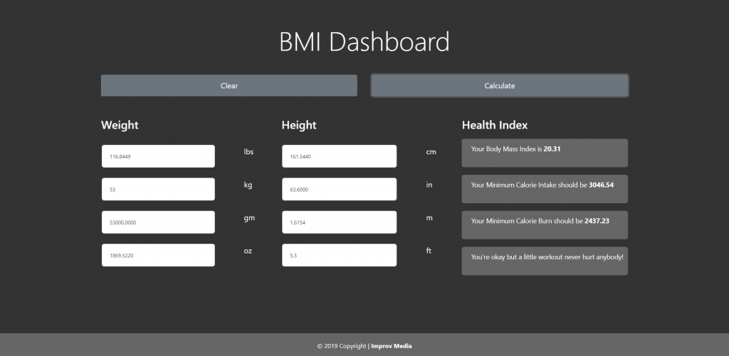 image of bmi calculator