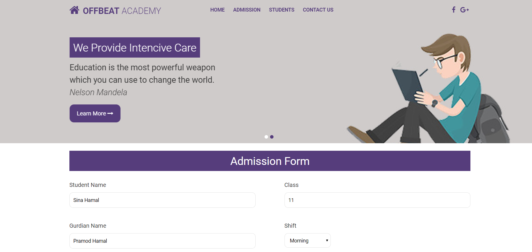 STUDENT ADMISSION SYSTEM IN PHP WITH SOURCE CODE