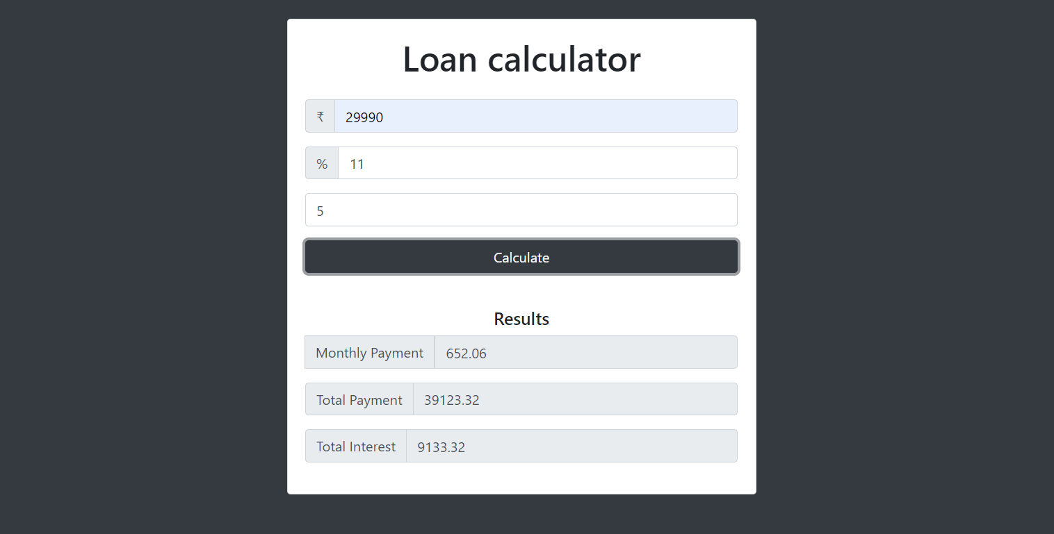 Capture 16 - LOAN CALCULATOR IN JAVASCRIPT WITH SOURCE CODE