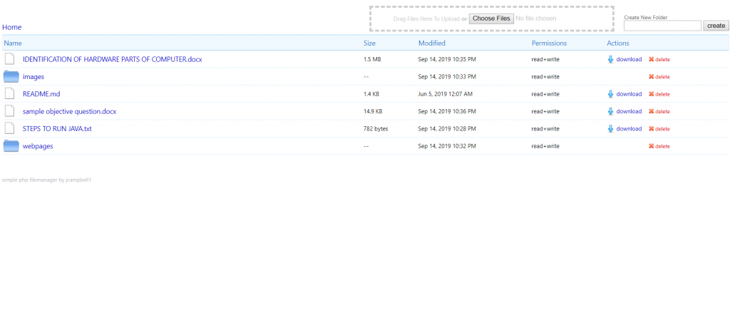 image of Simple File Manager System