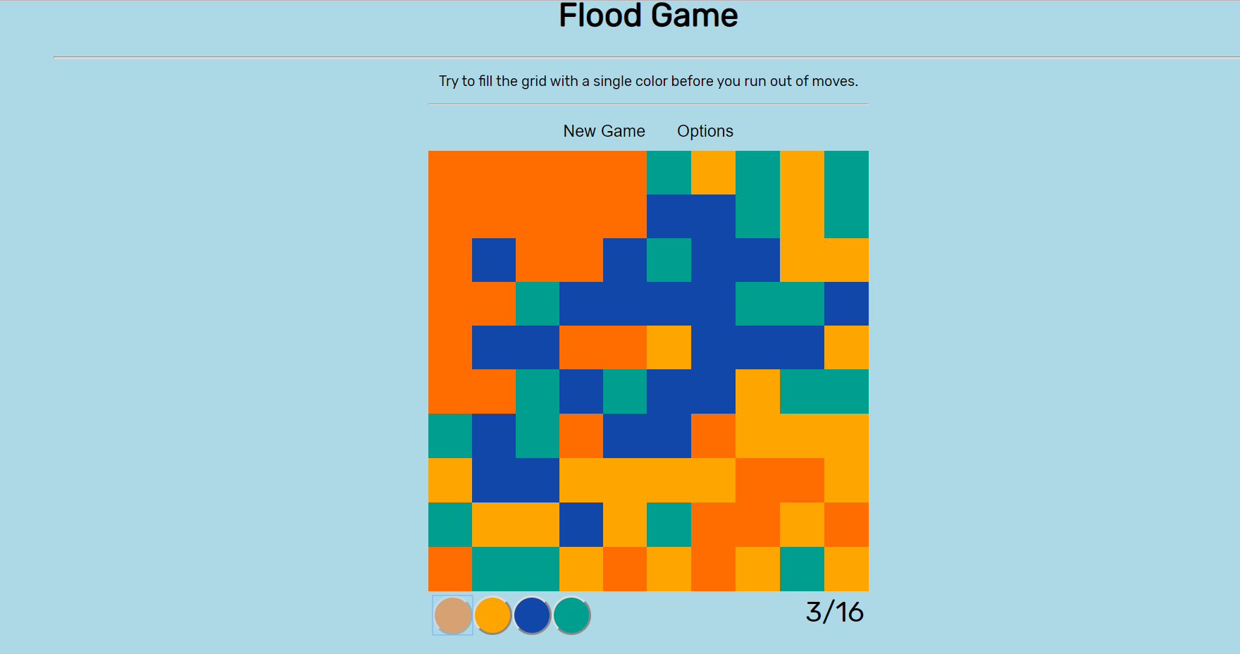 FLOOD GAME IN JAVASCRIPT WITH SOURCE CODE