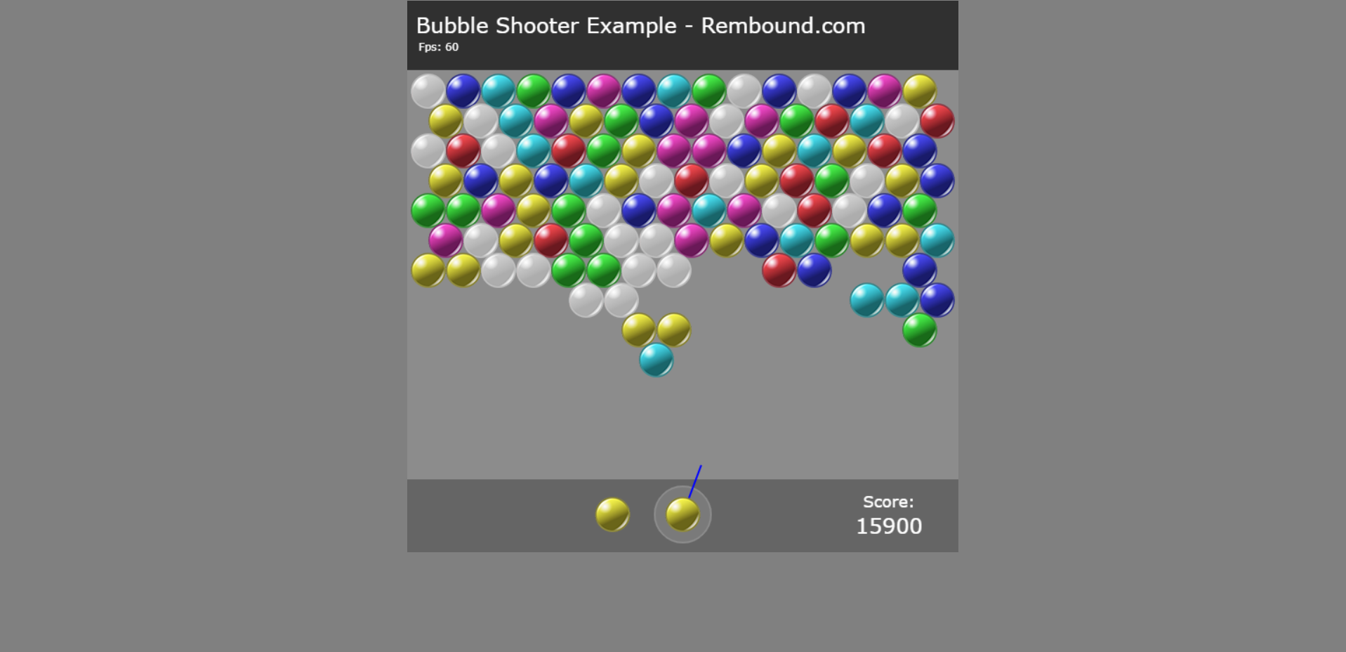 Simple Bubble Shooter Game using JavaScript with Free Source Code