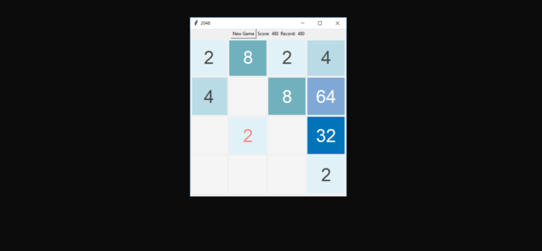 image of simple 2048 game