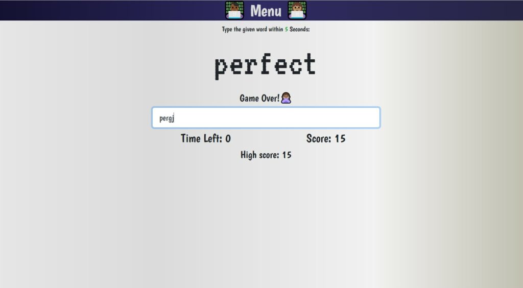 image of typing game