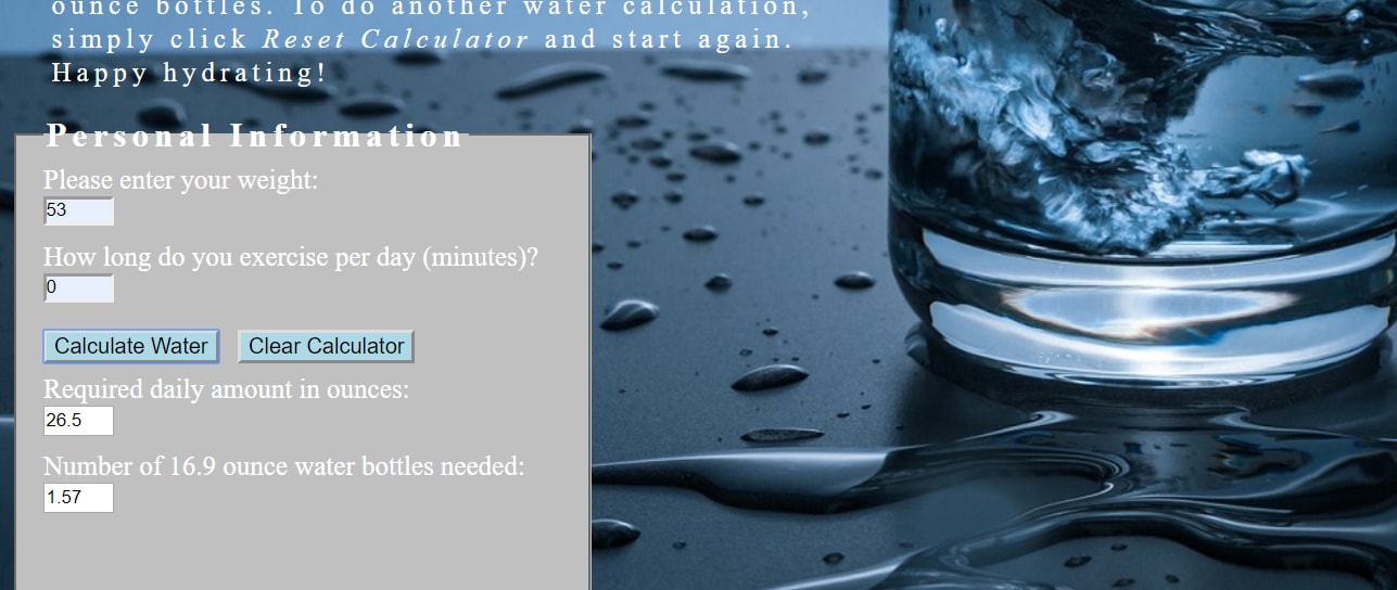 daily water calculator