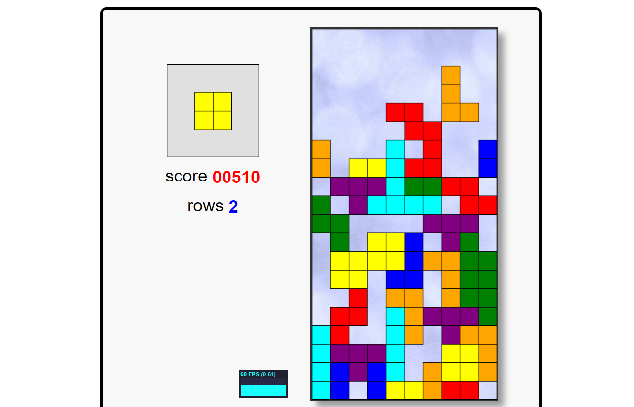 SIMPLE TETRIS GAME IN JAVASCRIPT WITH SOURCE CODE