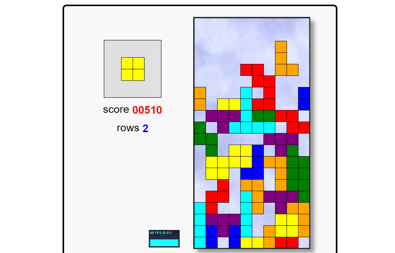 Simple Tetris Game In Javascript With Source Code Source Code Projects