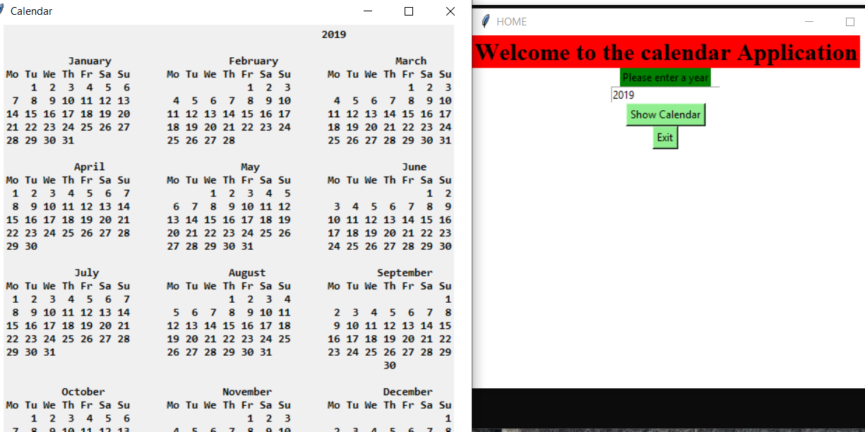 CALENDER GENERATOR IN PYTHON WITH SOURCE CODE