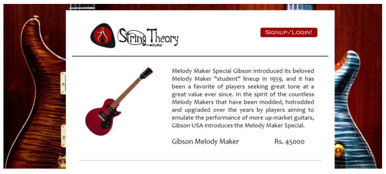 String Theory Guitars IN PHP, CSS,Js AND MYSQL | FREE DOWNLOAD