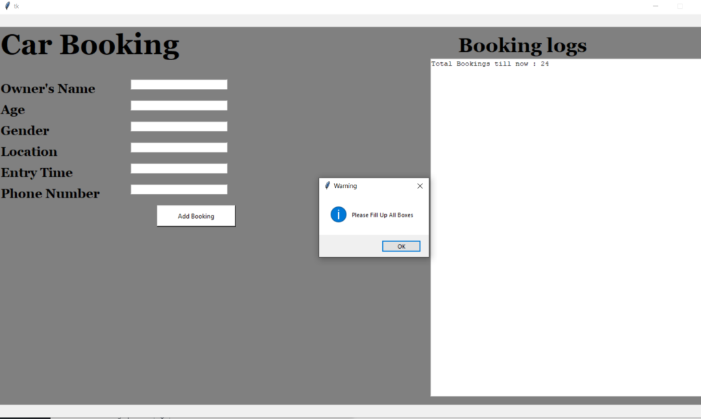 car booking system