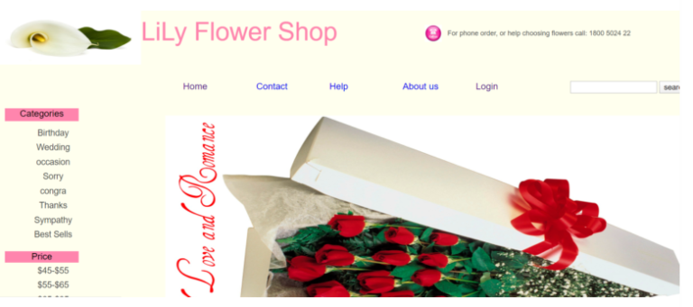 Online Flower Shop in php