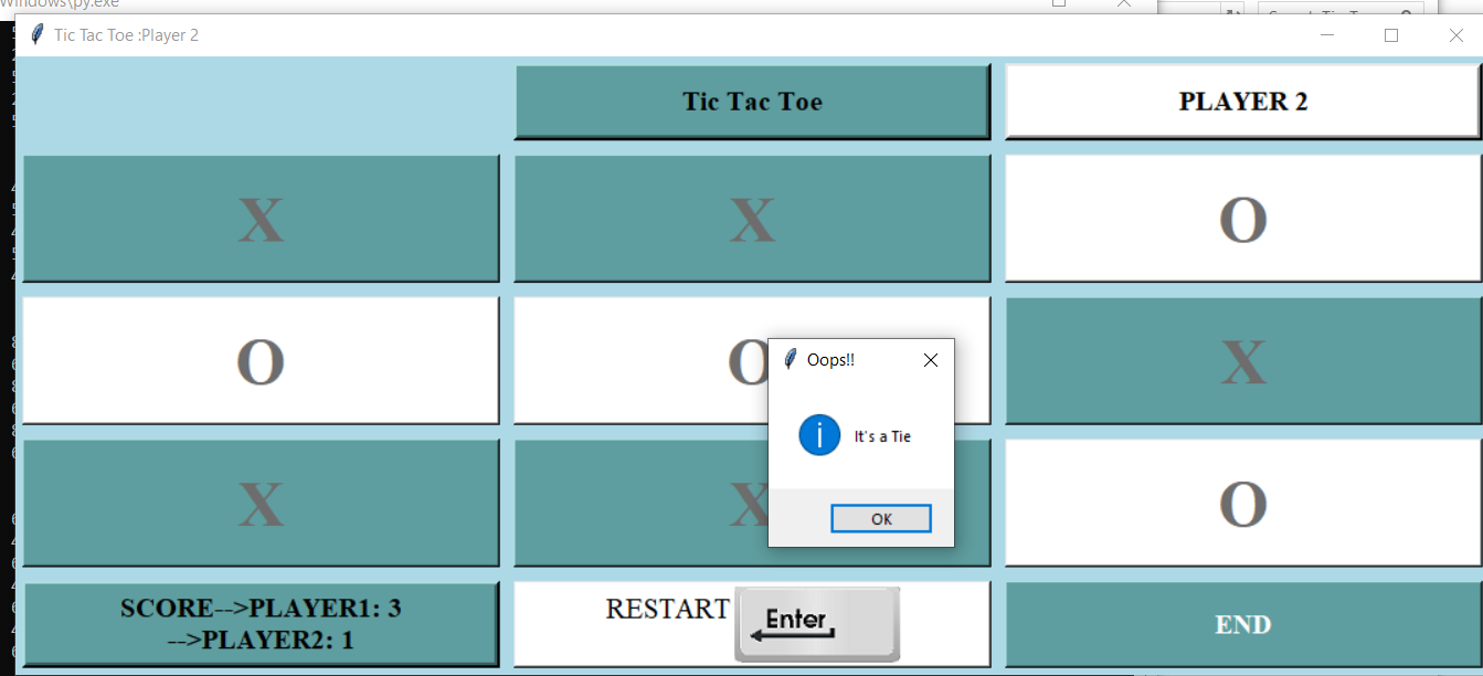 Tic Tac Toe game with GUI using tkinter in Python - GeeksforGeeks