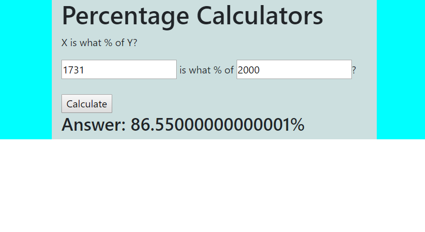 4 2 - PERCENTAGE CALCULATOR IN JAVASCRIPT WITH SOURCE CODE