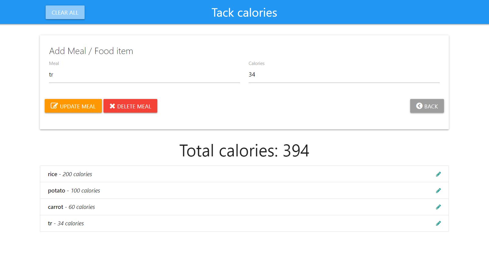 calories tracker