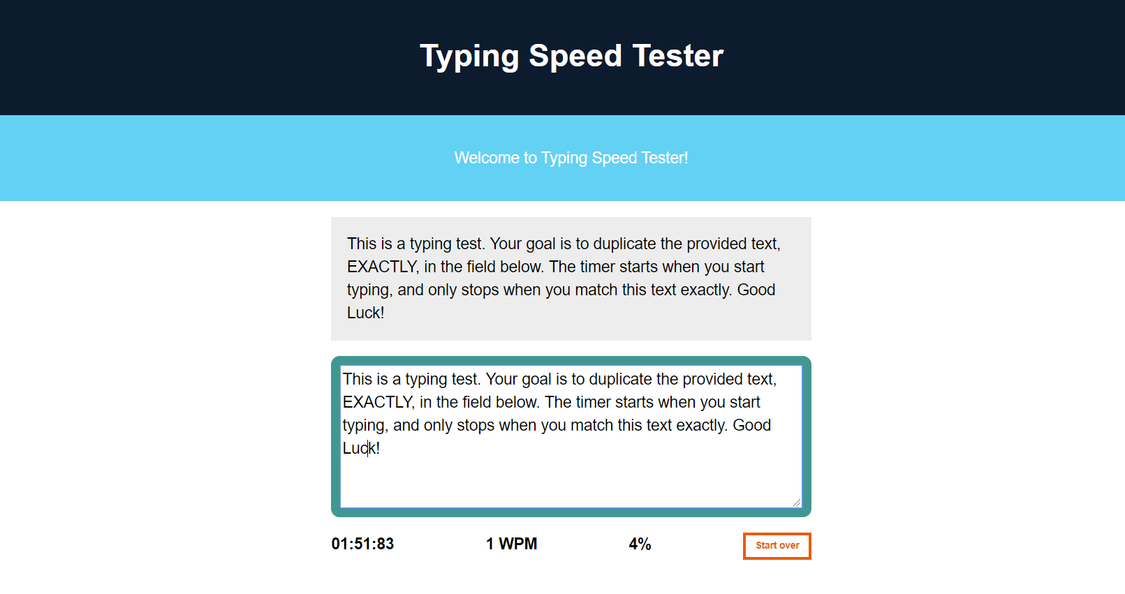 typing speed test google